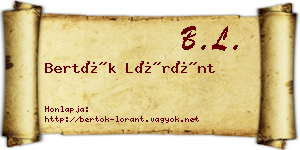 Bertók Lóránt névjegykártya